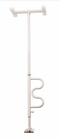 Bathtub Security Pole and Curve Grab Bar - White