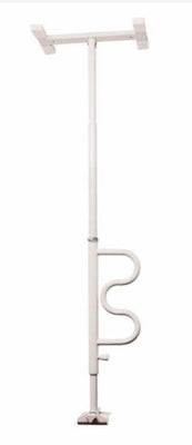 Bathtub Security Pole and Curve Grab Bar - White