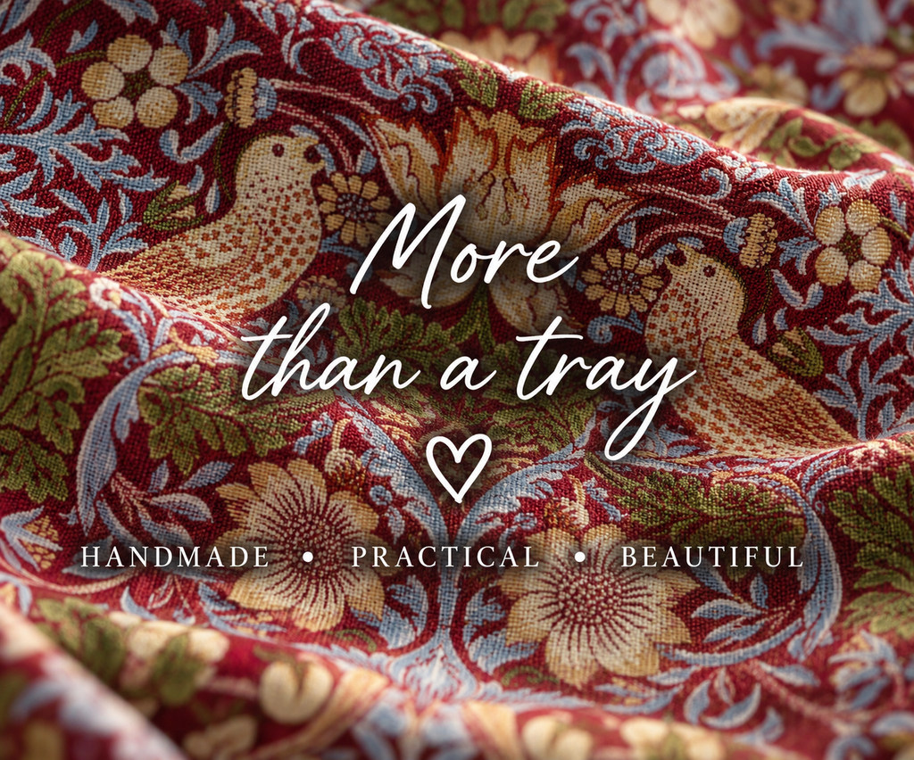 Luxury Strawberry Thief (Red) Lap Tray With Bean Bag from Made in the Mill