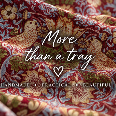 Luxury Strawberry Thief (Red) Lap Tray With Bean Bag from Made in the Mill