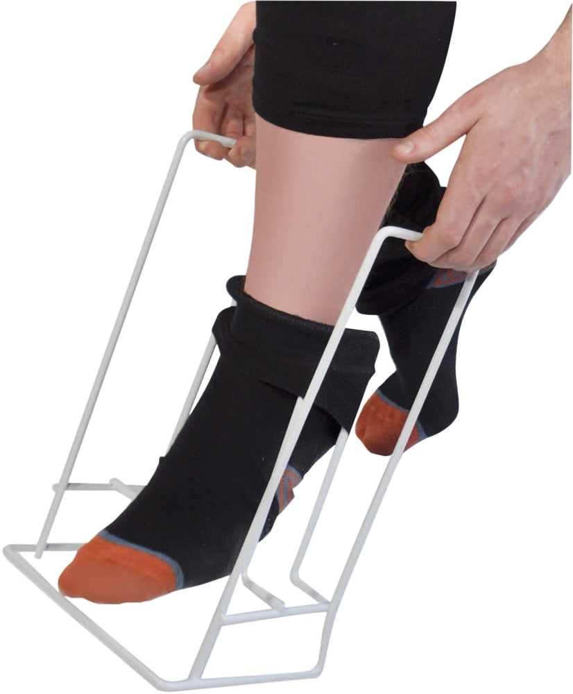 Rigid Sock & Stocking Helper in use