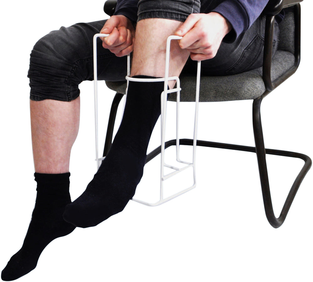 Rigid Sock & Stocking Helper in use