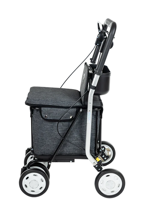Carlett Comfort Shopping Rollator / Walker in Grey Ice