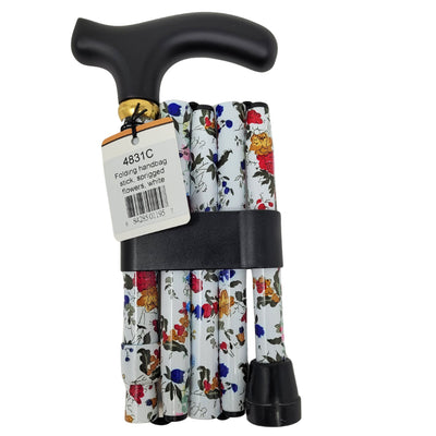 Classic Canes Slimline Folding Handbag Cane Sprigged Floral - Navy or White