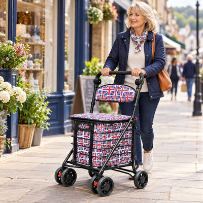 Push Along Shopping Trolley with Seat & Brakes – Shop, Rest & GoBuilt