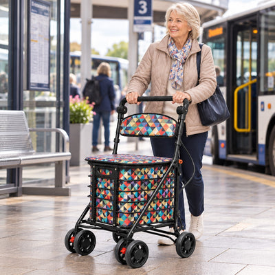 Push Along Shopping Trolley with Seat & Brakes – Shop, Rest & GoBuilt