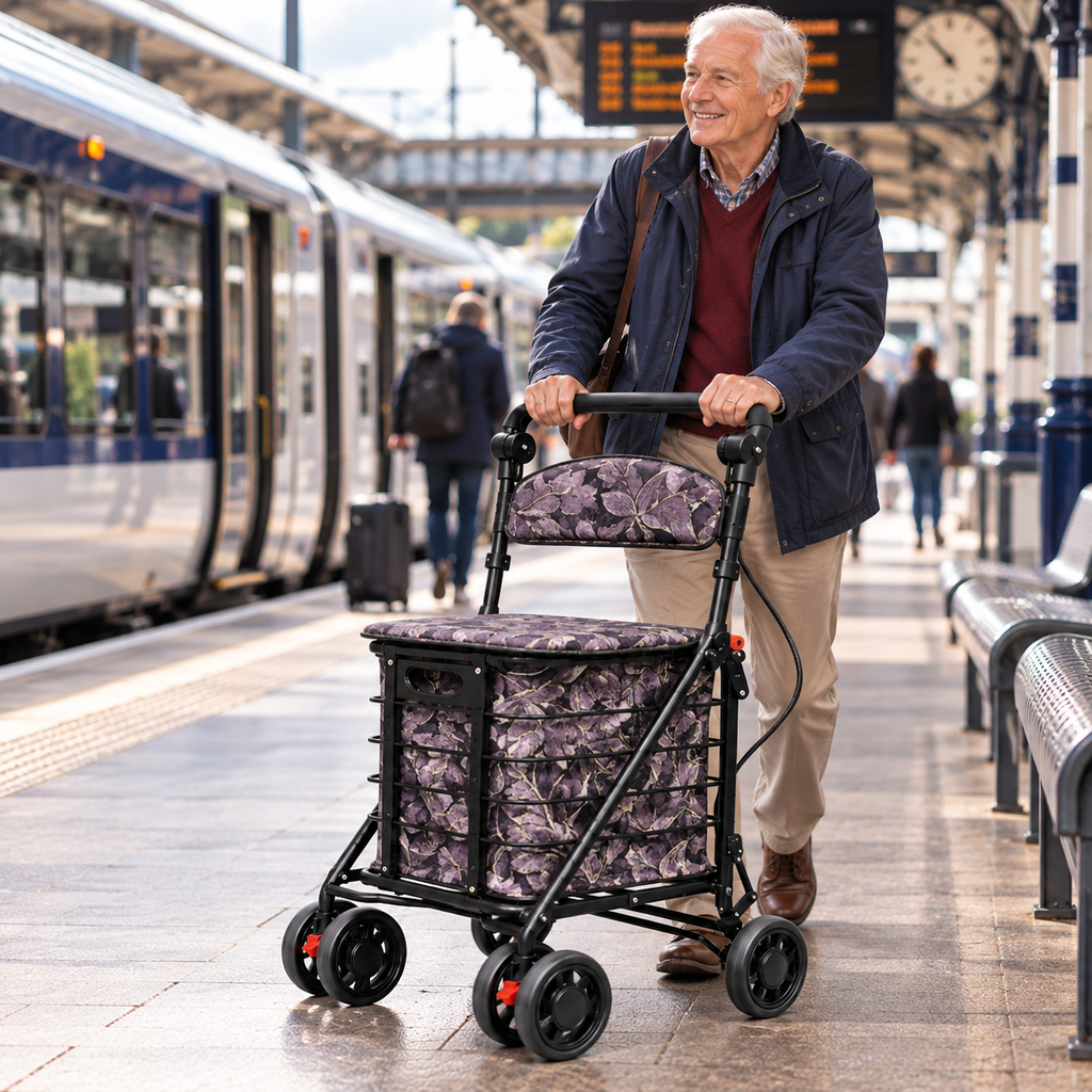 Push Along Shopping Trolley with Seat & Brakes – Shop, Rest & GoBuilt