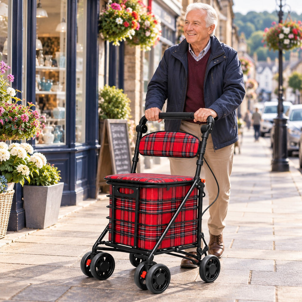 Push Along Shopping Trolley with Seat & Brakes – Shop, Rest & GoBuilt
