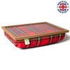 The Royal Stewart Red Tartan Lap Tray with the 'Made In The UK' Logo in the top right corner