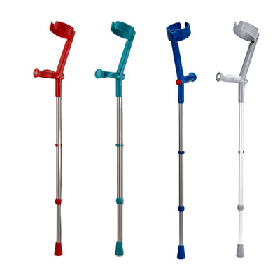 Trulife Soft Grip Ergonomic Handle Crutches - Red, Turquoise, Blue and Grey