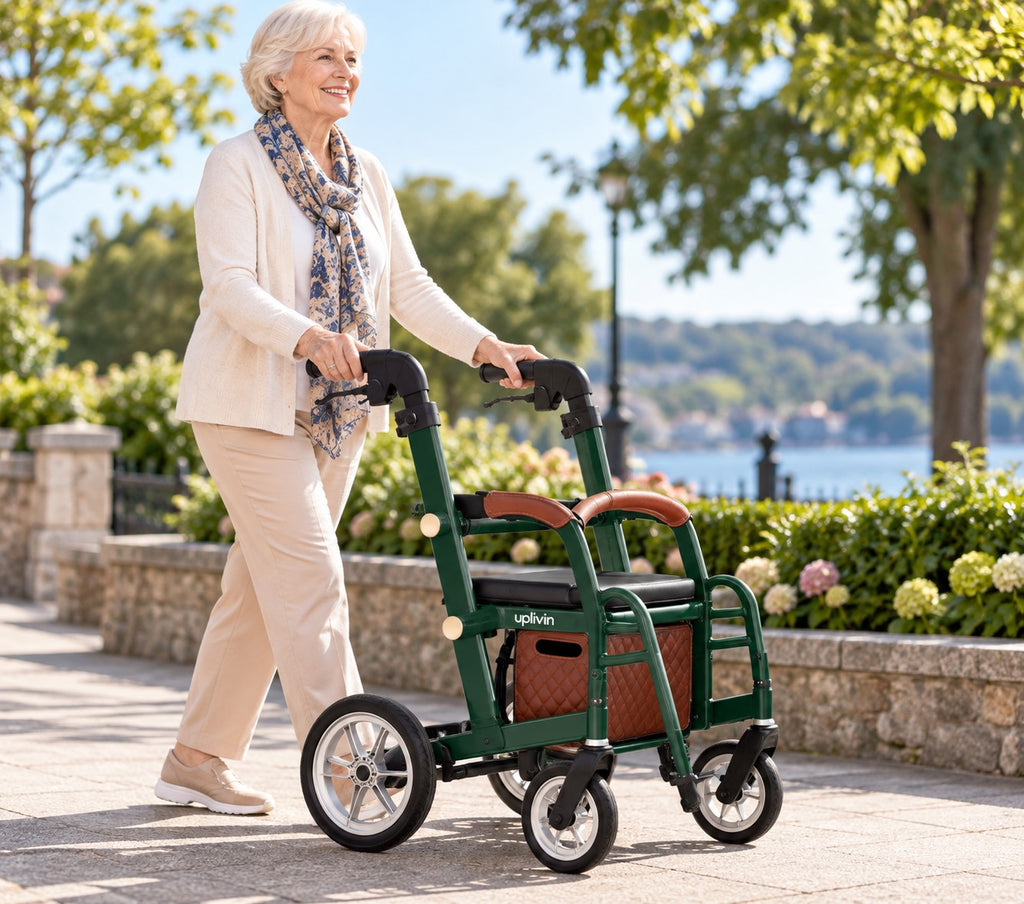Uplivin' Glide 2-in-1 Rollator and Transit Wheelchair