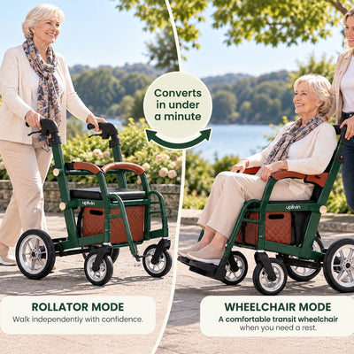 Uplivin' Glide 2-in-1 Rollator and Transit Wheelchair