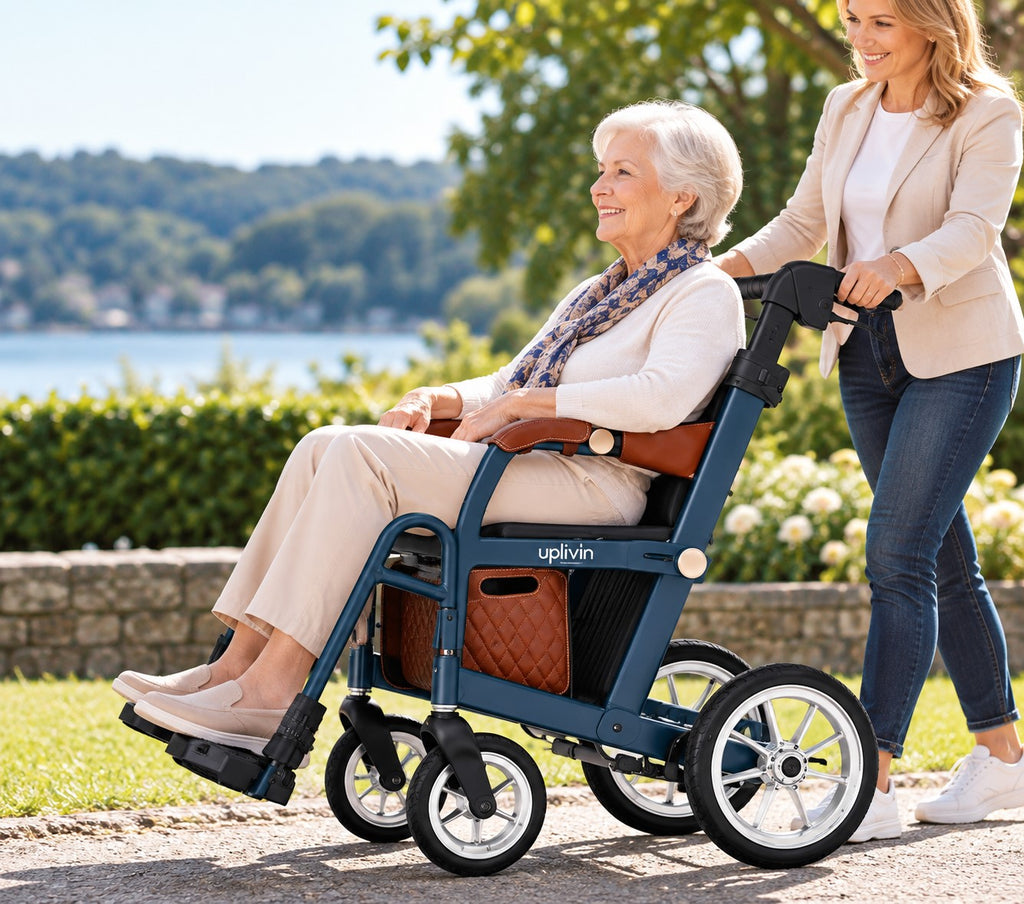 Uplivin' Glide 2-in-1 Rollator and Transit Wheelchair