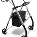 The Silver coloured Lightweight Four Wheeled Rollator
