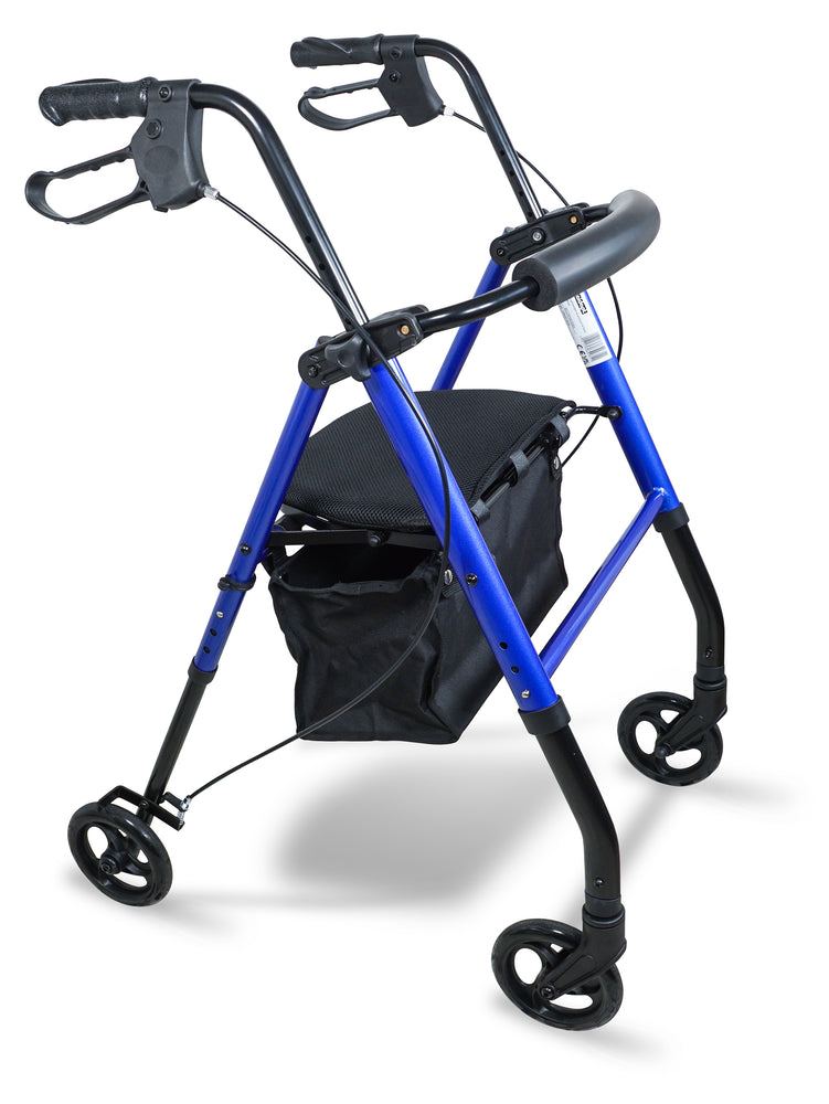 The Blue coloured Lightweight Four Wheeled Rollator