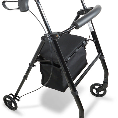 The Black Lightweight Four Wheeled Rollator