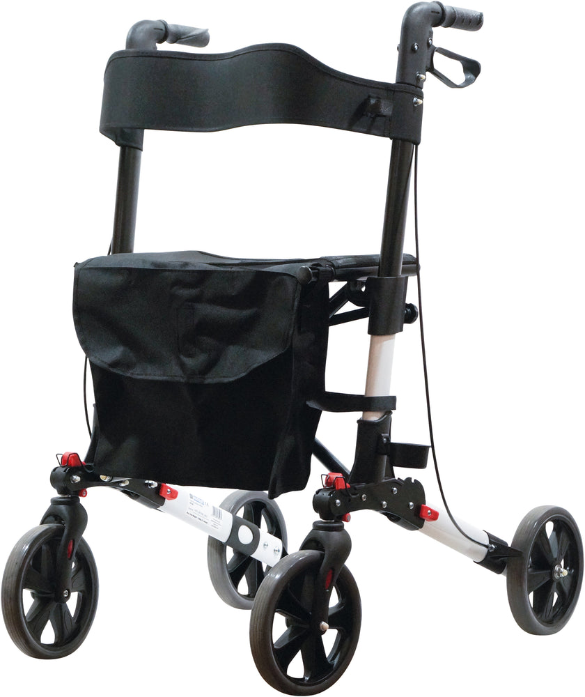 The White Deluxe Fold Flat Rollator