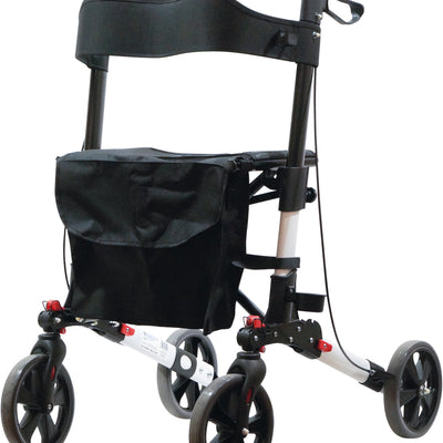 The White Deluxe Fold Flat Rollator