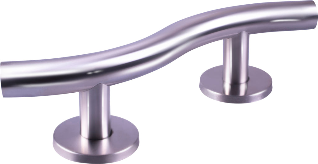 Luxury Grab Rails Luxury Curved Stainless Steel Grab Bar in a Polished Finish - 355mm ...