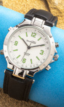 Talking Watch with Black Leather Strap