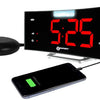 Wake 'N' Shake Curve Alarm Clock charging smart phone