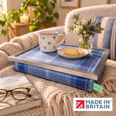 Luxury Border Tweed Lap Tray With Bean Bag from Made in the Mill