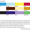 Colour Chart - available colours: Dark Blue, Sky Blue, Ice Blue, Yellow, Red, Cerise, Green, White, Brown, Cream, Caramel, Orange, Pink, Black, Purple, Lilac, Light Green, UV Yellow, Turquoise