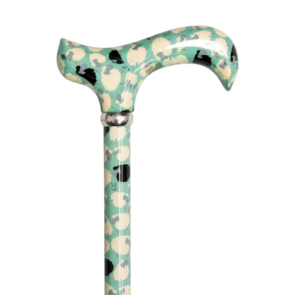 the image shows a close up of the handle on the sheep classic derby cane
