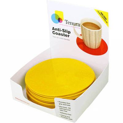 Pack of Yellow Tenura Circular Anti-Slip Coasters