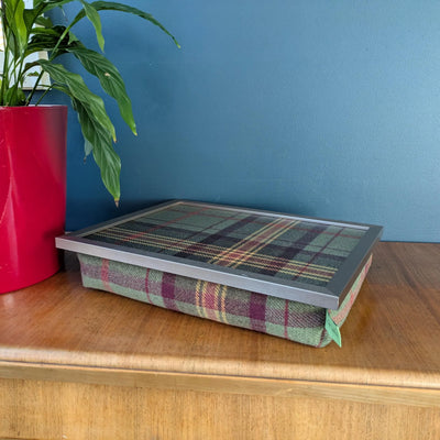 Limited Edition Luxury Brittany Tweed Lap Tray With Chrome Frame & Bean Bag Base