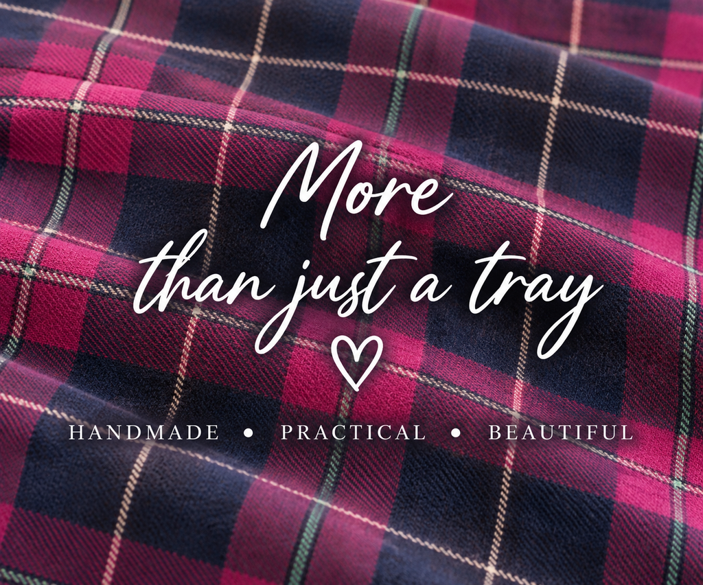 Luxury Burgundy Boyd Tartan Lap Tray With Bean Bag from Made in the Mill