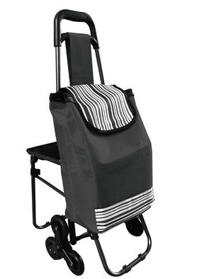 Stair Climber Shopping Trolley with seat - black