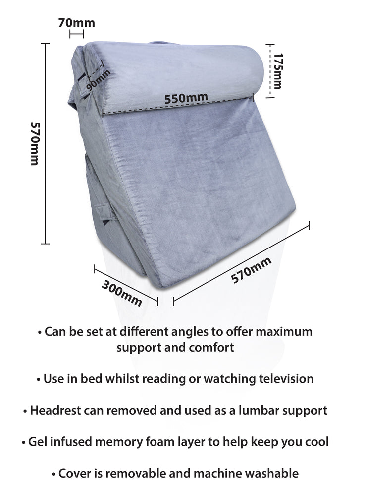 the measurements of the adjustable bed wedge pillow