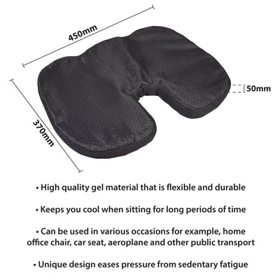 Gel Coccyx Support Cushion dimensions, 370x450x50mm