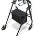 A rear view of the black Lightweight Four Wheeled Rollator