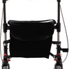A rear view of the White Deluxe Fold Flat Rollator