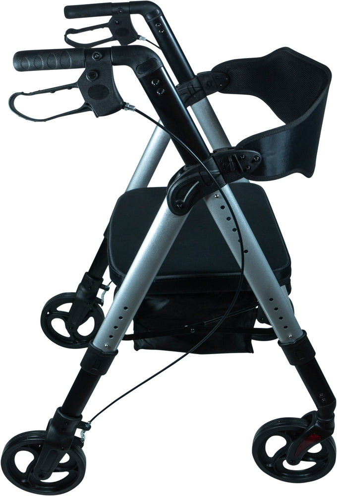a side view of the deluxe bariatric rollator/walker