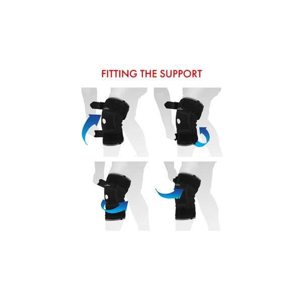 The image shows how to fit the Vulkan Classic Stabilising Knee Support