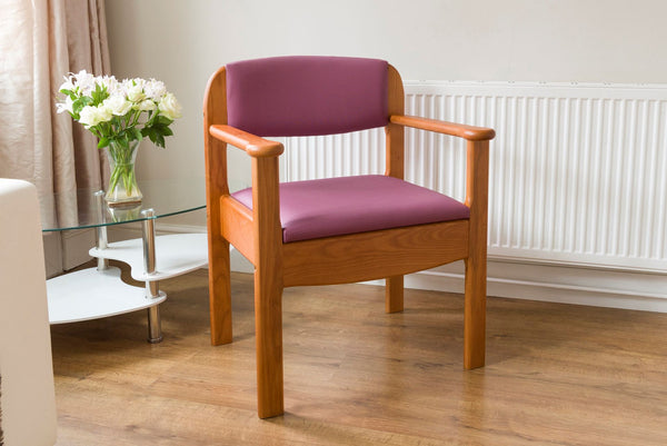 Extra Wide Royale Wooden Commode Chair - Pink