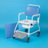 the Atlantic Commode and Shower Mobile Chair with seat lid removed