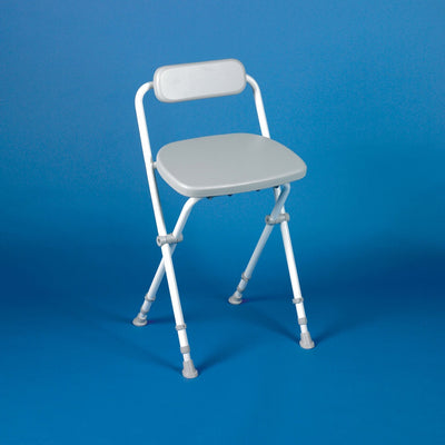 Sherwood folding perching stool with backrest