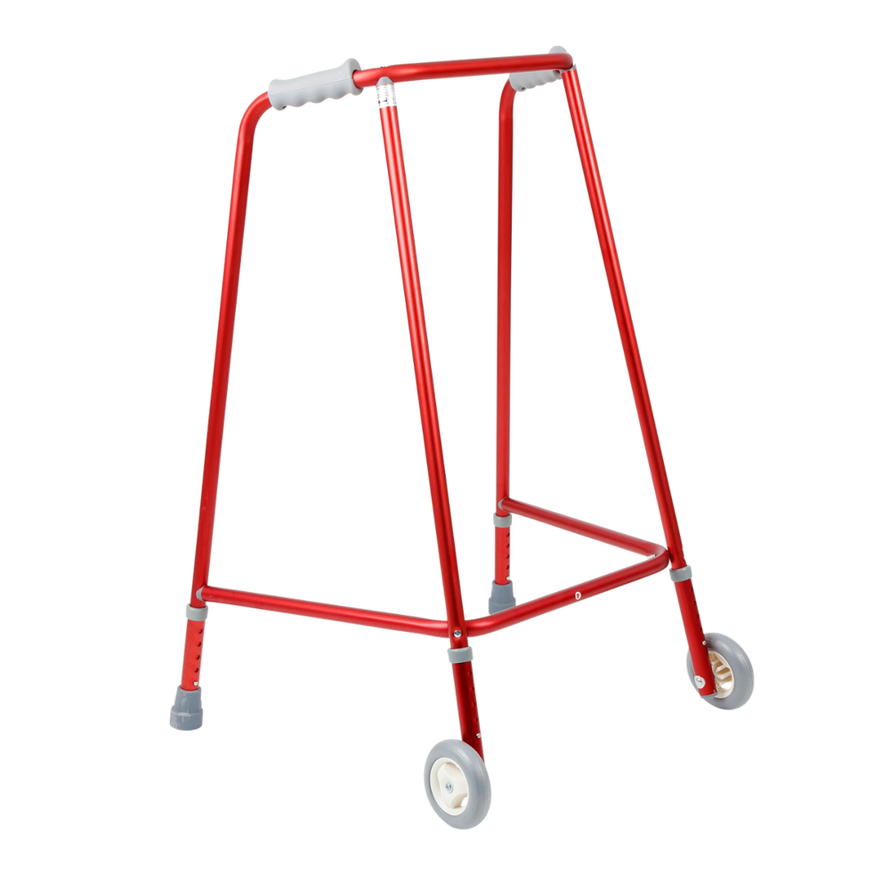 Days Red Adjustable Height Wheeled Walking Frames -S/M/L