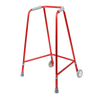 Diagonal view of the Days Red Adjustable Height Wheeled Walking Frames