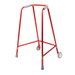 Diagonal view of the Days Red Adjustable Height Wheeled Walking Frames