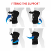 shows the fitting guide for the Vulkan Hinged Knee Supports