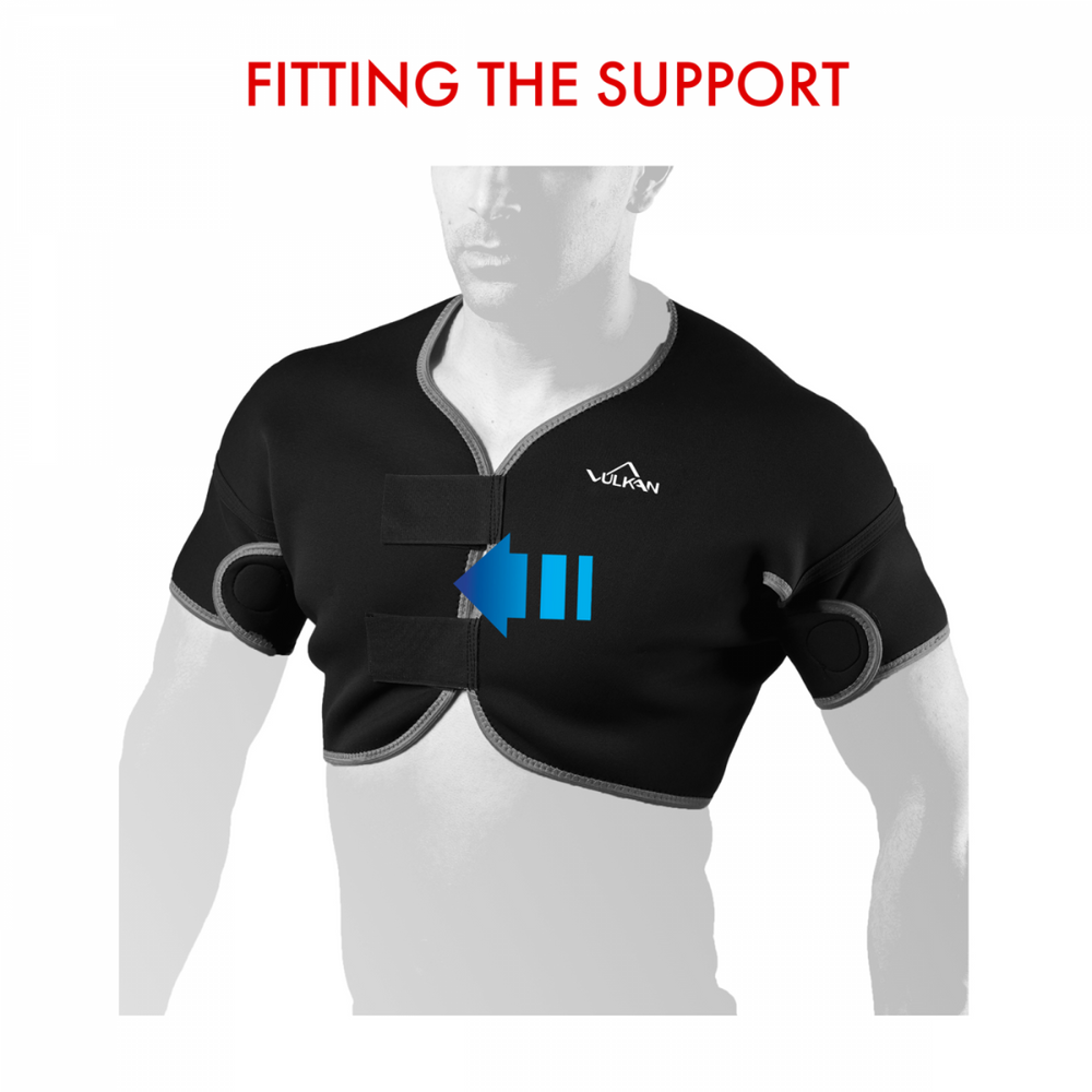 shows how to fit the Vulkan Classic Full Shoulder Support - Medium