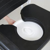 the image shows a close up of the pan of the bariatric mobile commode