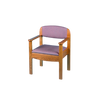 the royale wooded commode chair with a dusky pink seat