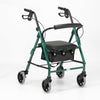 A front view of the Racing Green 100 Series Four Wheel Rollator