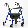A front view of the Blue 100 Series Four Wheel Rollator